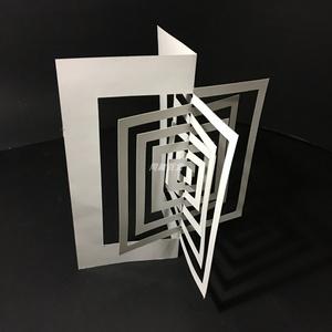 纸雕模型手工折纸卡纸立体构成作品纸浮雕贺卡展柜婚庆装饰礼品