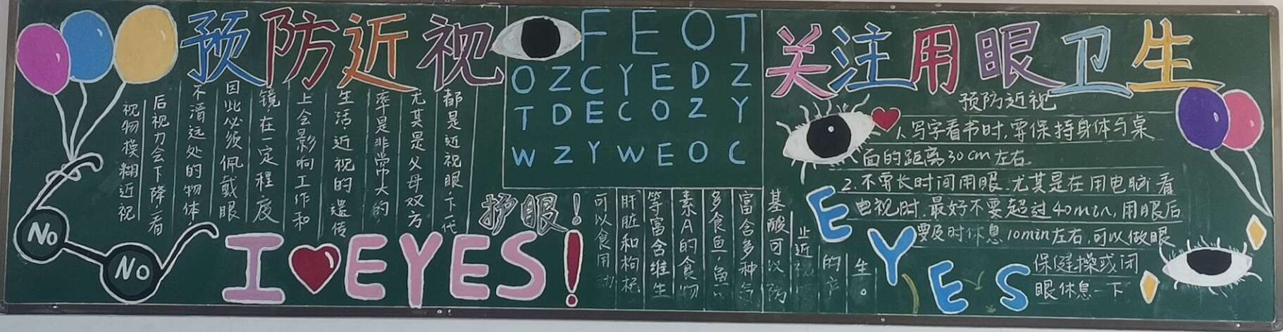 2020年下学期第三刊"预防近视,关注用眼卫生"黑板报评比结果