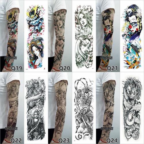 纹身贴鱼图案鲤鱼男士手臂半臂全臂花臂防水持久一圈x暗黑系