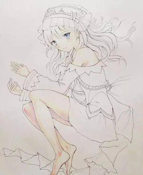 彩铅教程动漫美少女绘画过程