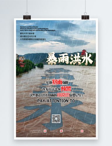 写实风暴雨来袭公益宣传海报