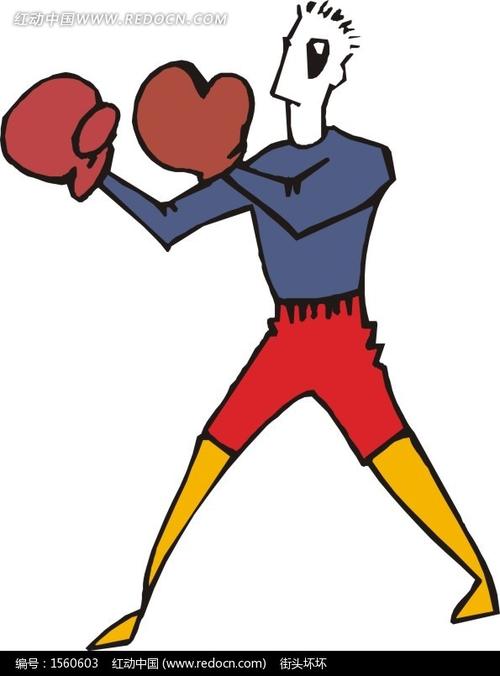 卡通拳击选手