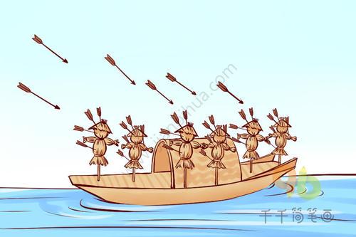 草船借箭里的船简笔画