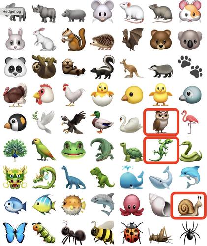 apple的动物emoji
