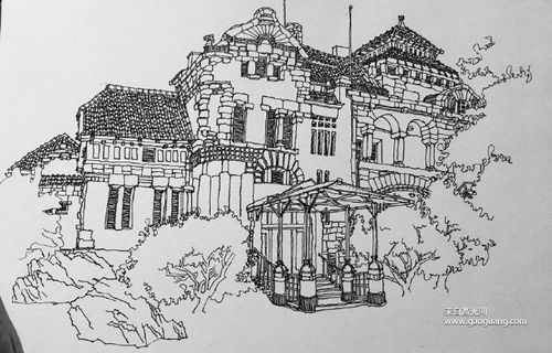 鲁美学生风景线描写生作品,风景线稿图片集