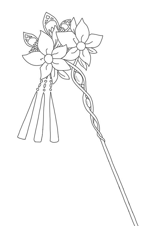 簪子|插画|创作习作|奋力奔驰 - 临摹作品 - 站酷