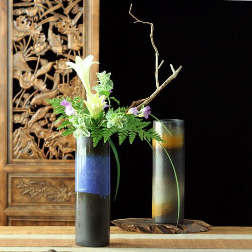 新中式禅意水培素材装饰复古摆件插花器皿陶瓷花瓶