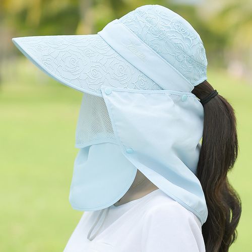 脖子帽子夏季骑车面纱防晒太阳帽遮阳帽
