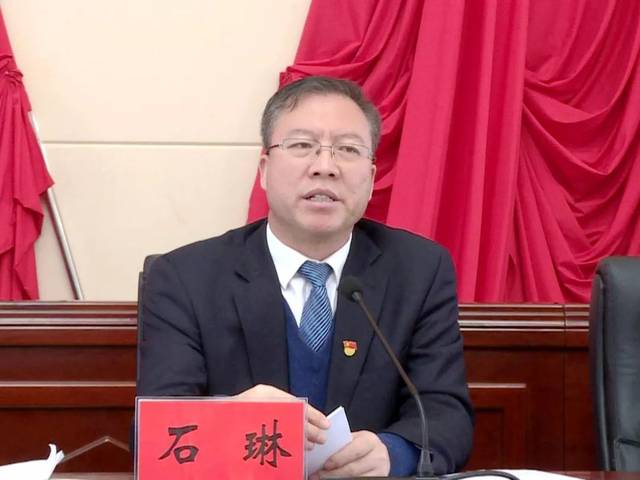 受县委常委会委托,石琳向全会作工作报告.
