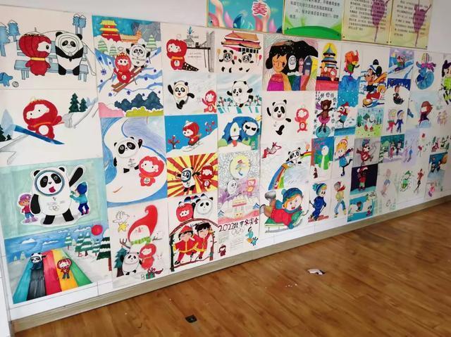 快来围观这所学校的孩子们用画笔喜迎冬奥会
