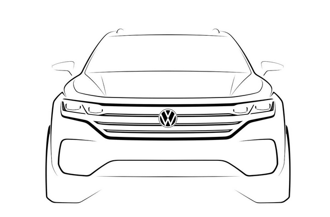 全新大众途锐首张预告草图曝光 3月23日首发