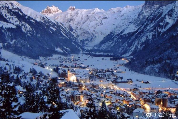 瑞士雪景,美丽小镇.