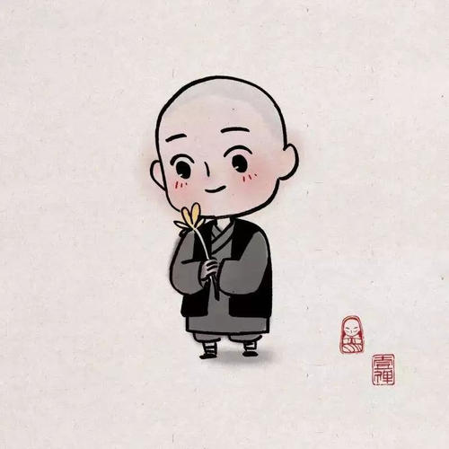 呆萌小和尚头像卡通