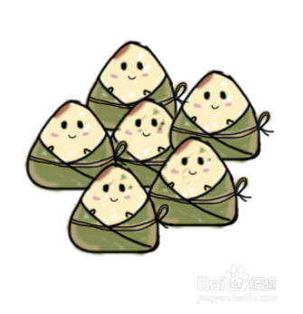 儿童简笔画:可爱的粽子