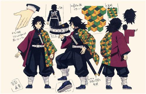 《鬼灭之刃》人设原画公开,蝴蝶忍满满的细节,无惨的女装太美了