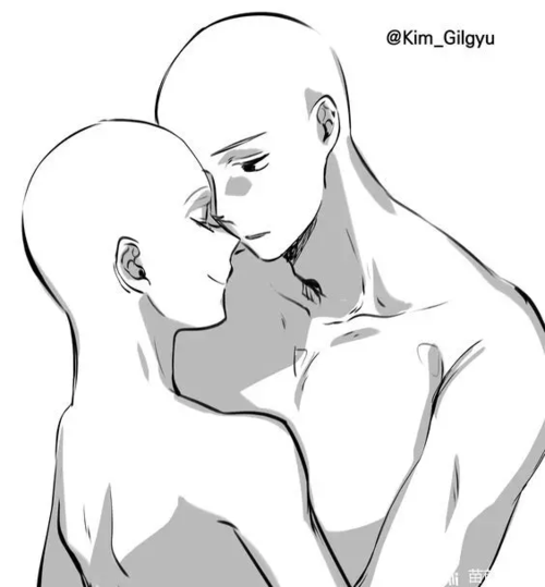 板绘素材光头cp双人互动姿势参考