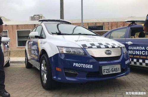 大批比亚迪e6纯电动警车现身巴西街头,场面壮观,比亚迪又赢了