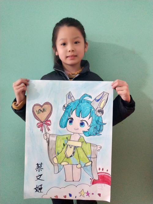 《王者荣耀》      孙玉涵同学是一个安静的女生,画画时很专注认真
