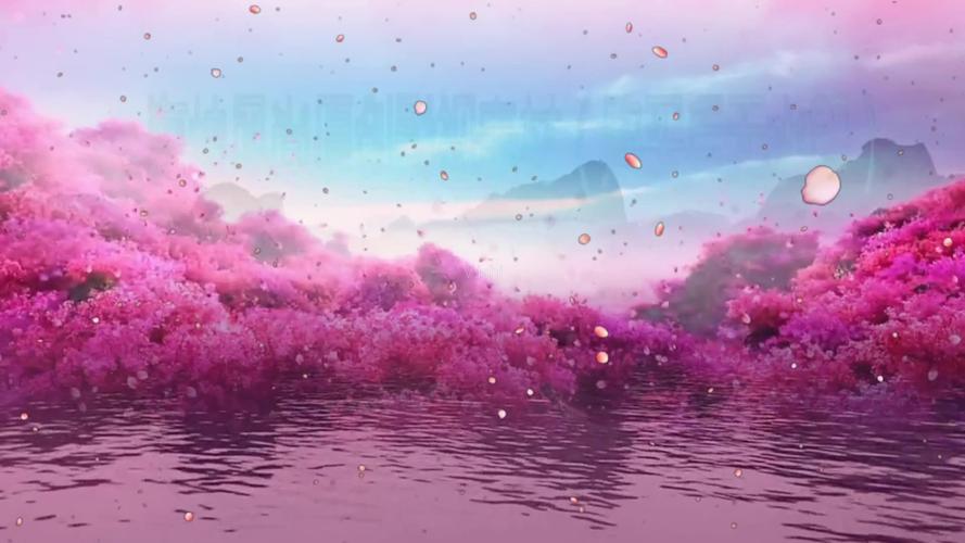 三生三世十里桃花 湖水 桃花林 光斑