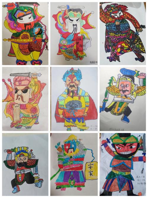 相信孩子们画的门神一定能将厄运抵挡在门外