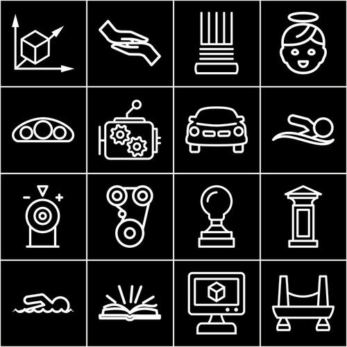 商业图标黑白图标icon矢量素材