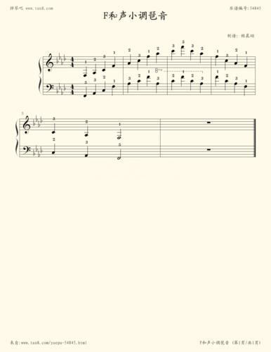 钢琴谱:f和声小调琶音