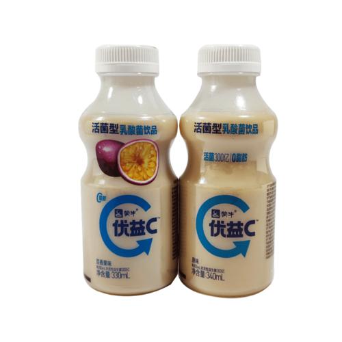 蒙牛优益c活菌型乳酸菌饮品原味/百香果味低温益生菌饮料整箱批