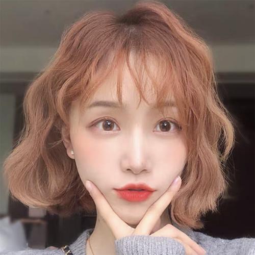 水舞短卷发假发女生学生头甜美蛋卷头蓬松圆脸网红空气刘海全头套