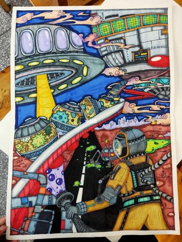 科幻绘画_绘画_上色_临摹_马克笔_科幻画_文化_绘画