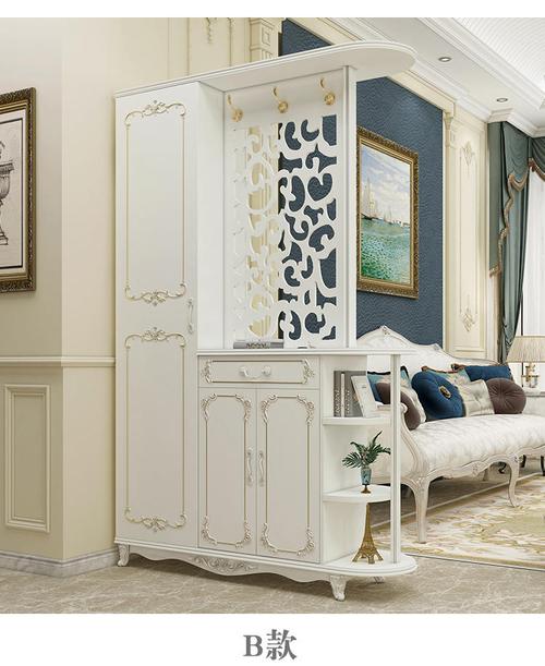 6765欧式小户型玄关柜间厅柜入户隔断门厅柜鞋柜客厅双面柜屏风柜