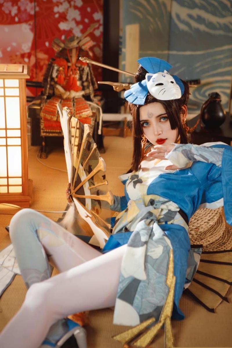 国民初恋不知火舞cos白纱完美包裹肉腿