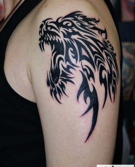 男士超帅气的一组狼图腾纹身图案