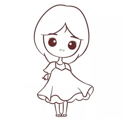 简笔画-连衣裙女孩 | 巧手教育