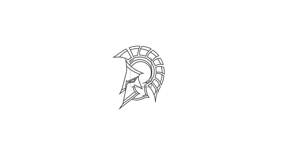 斯巴达头盔logo设计.