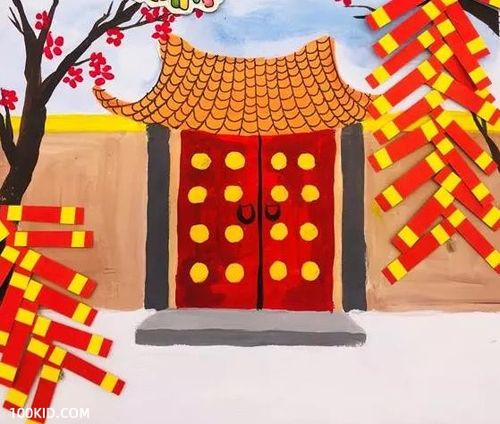 水粉绘画教程-新年快乐,拜新年