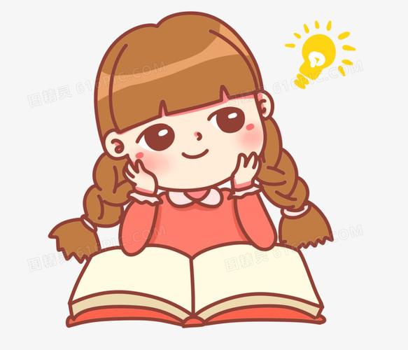 卡通手绘女孩思考疑问表情元素