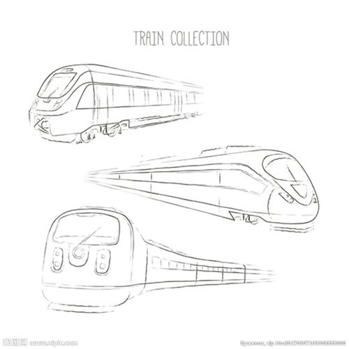 手绘三款高铁列车图片