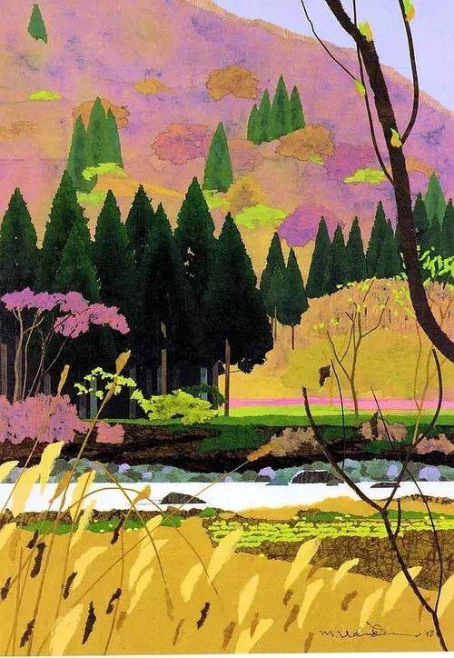 邻近色风景插画