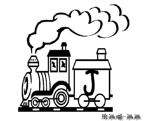 卡通火车头简笔画图片