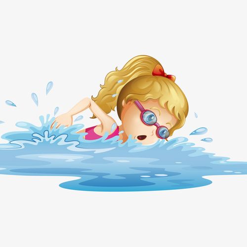 矢量卡通夏季游泳