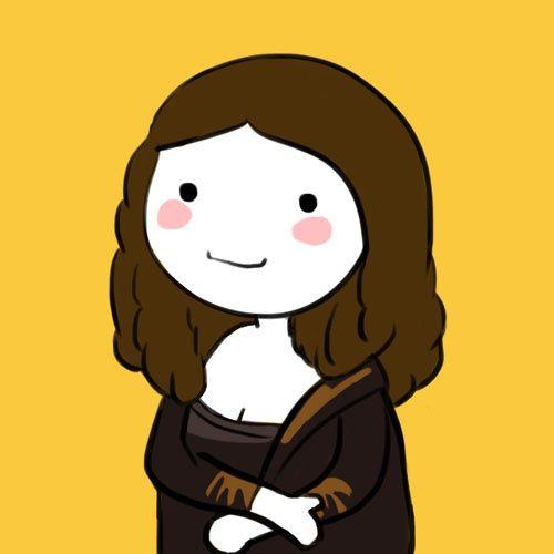 蒙娜丽莎q版头像简笔画