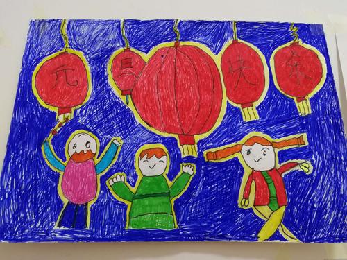 嘉节幼儿园大班迎新年绘画作品展