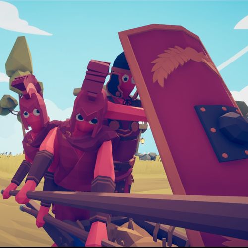 【全面战争模拟器】 一戳死一堆? 盾牌长枪兵对战50个