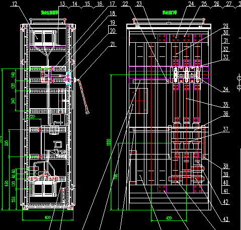 35套ggd开关柜总装配图