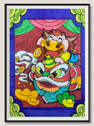 新年装饰画_装饰画_新年去哪玩_手绘_马克笔_马克笔手绘_文化_绘画
