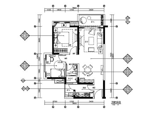 [广东]现代简约精装样板房cad施工图(含实景图)