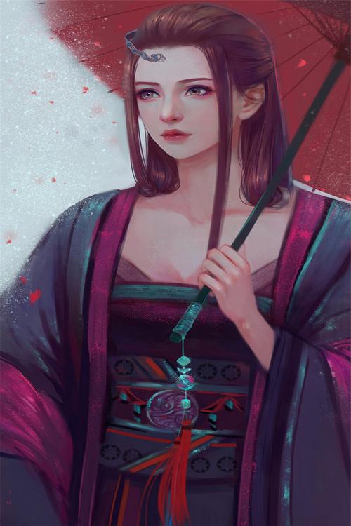 唯美手绘古装美女手机壁纸图片下载