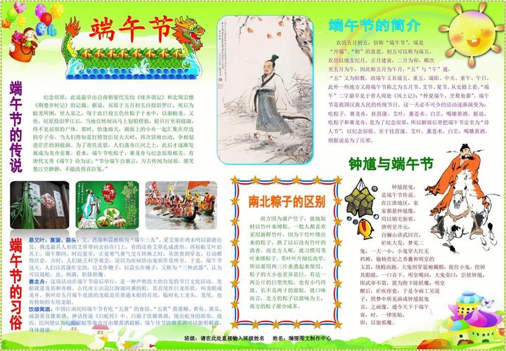端午节1968a3端午节电子小报成品端阳节简报报刊简报传统节日手抄报