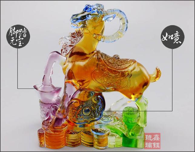 古法正品2015羊年十二生肖属羊吉祥物招财羊琉璃摆件礼品纪念品_不