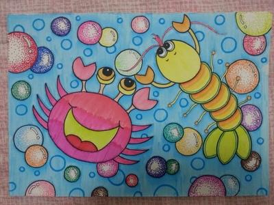 多彩的泡泡儿童画